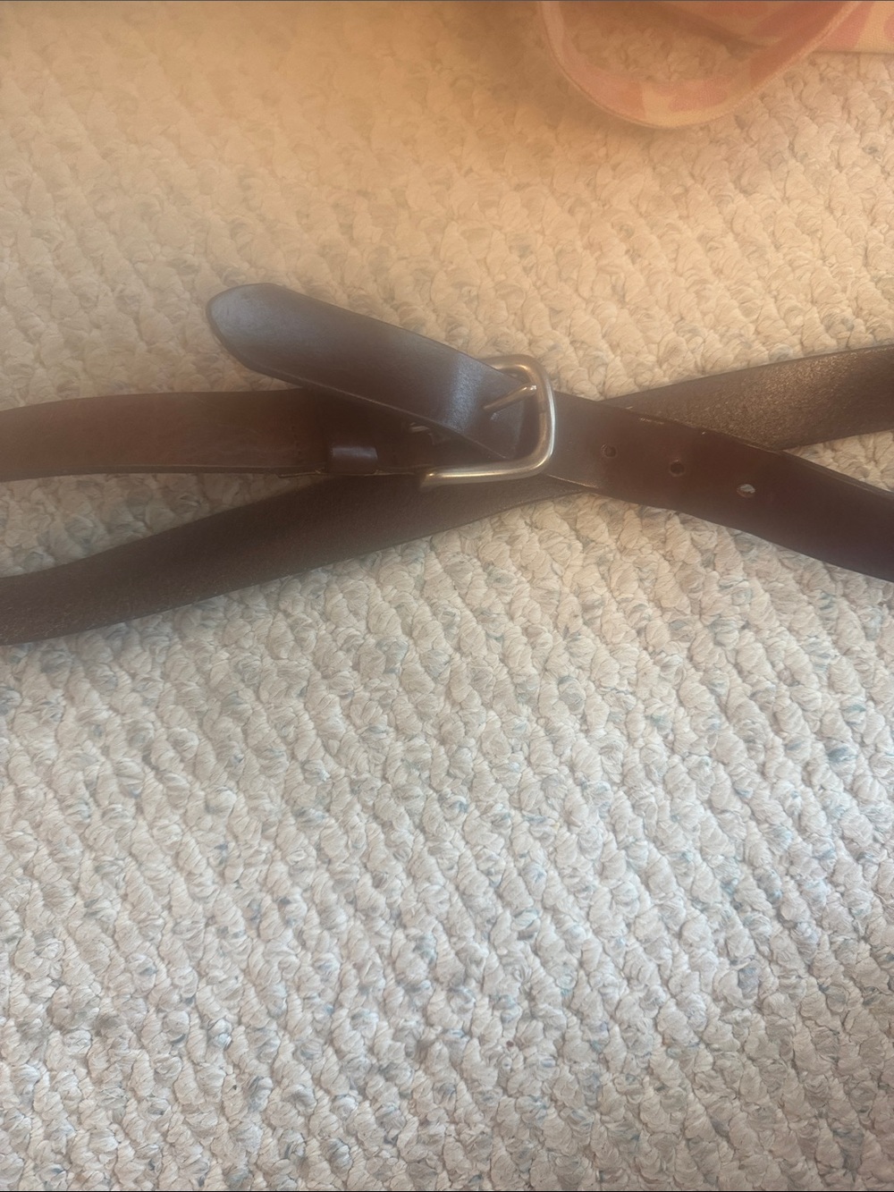 GAP Dark Brown Leather Men’s Belt with Silver Buckle made in USA
